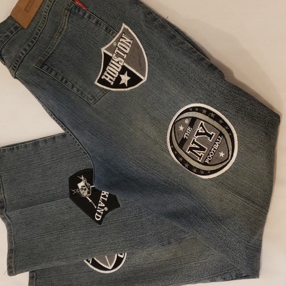 LE MORE Womens NFL Patches Jeans, Size 39X33 - Picture 10 of 10